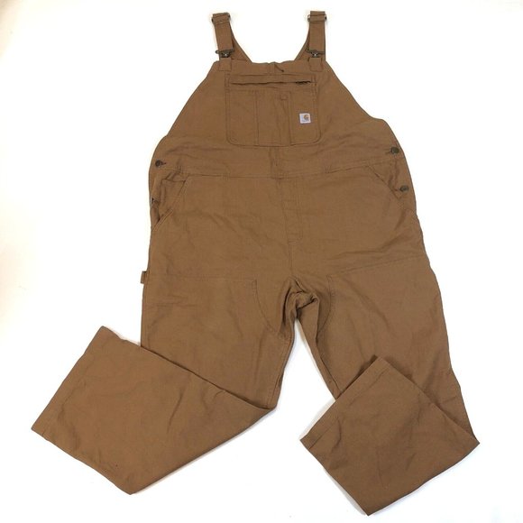 Carhartt Pants - Carhartt Womens XXL (20) Short Rugged Canvas Bib Overall Brown OR2438-W New Tag